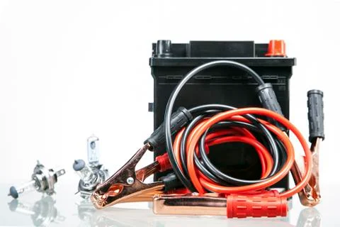 Essential elements in any car. isolated on white Stock Photos