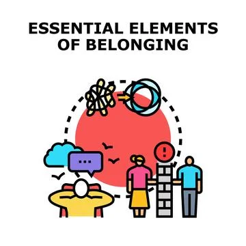 Essential elements of belonging and well being concept 스톡 일러스트