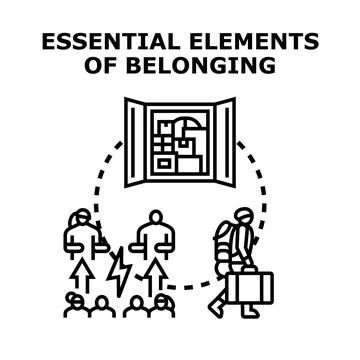 Essential elements of belonging icon concept Stock Illustration