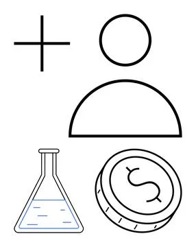 Essential Elements for Scientific Research and Economic Growth Visualized Illustrazione stock