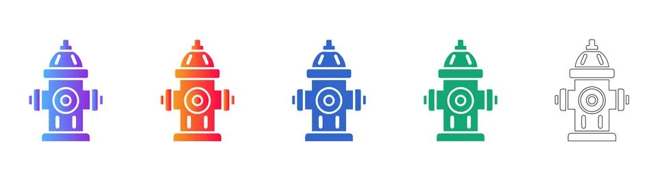 Essential Fire Hydrant Emergency Safety Icons イラスト素材