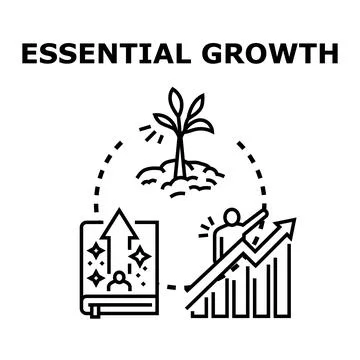 Essential growth concept for business development and learning Stock Illustration