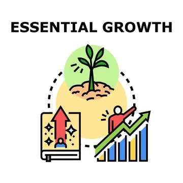 Essential growth concept for business development and learning Stock Illustration