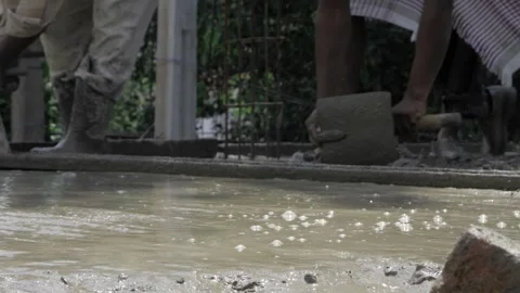 Essential Guide to Wet Cement Work for Construction Pros Stock Footage 324028825