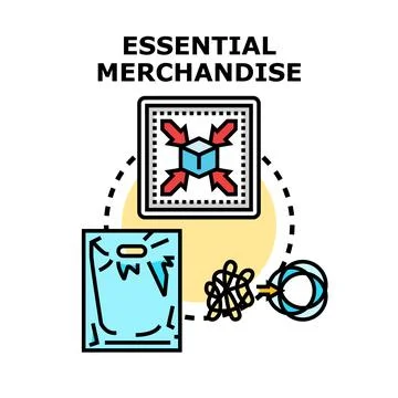 Essential merchandise and product lifecycle management concept Ilustração Stock