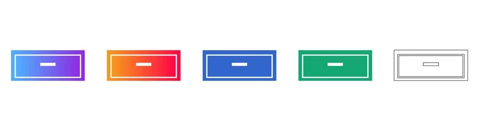 Essential Minus Button Icons for User Interface Controls Stock Illustration
