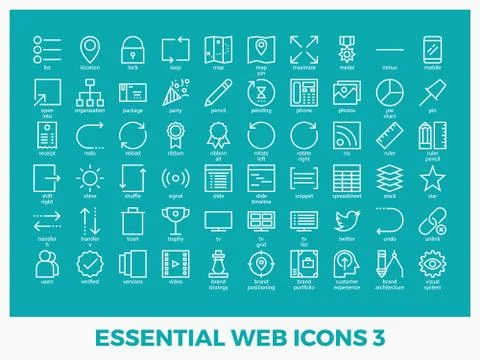 Essential mixed web icons Illustrazione stock