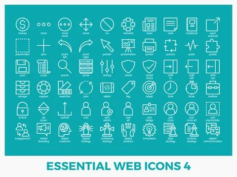 Essential mixed web icons Stockillustratie