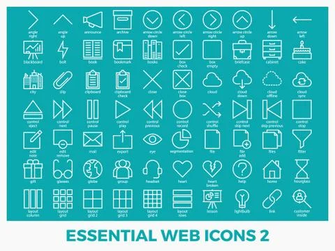 Essential mixed web icons Illustrazione stock