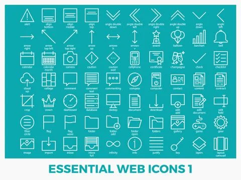 Essential mixed web icons Stock Illustration