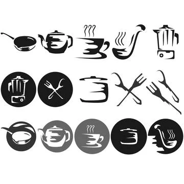 Essential Modern Kitchen Utensils Set Stock Illustration