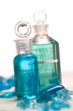 Essential oil bottles, close-up Stock Photos