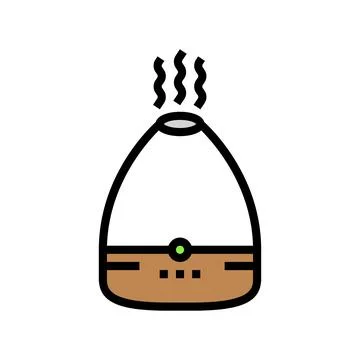 Essential oil diffuser bedroom interior color icon vector illustration Stock Illustration
