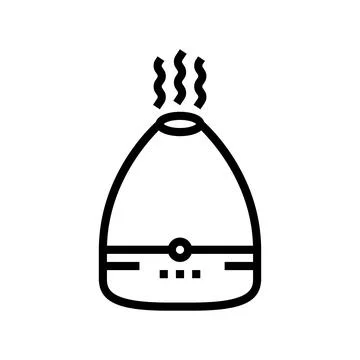 Essential oil diffuser bedroom interior line icon vector illustration Stock Illustration