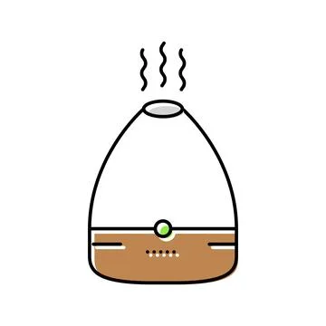 Essential oil diffuser bedroom interior color icon vector illustration Stock Illustration