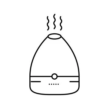 Essential oil diffuser bedroom interior line icon vector illustration Stock Illustration