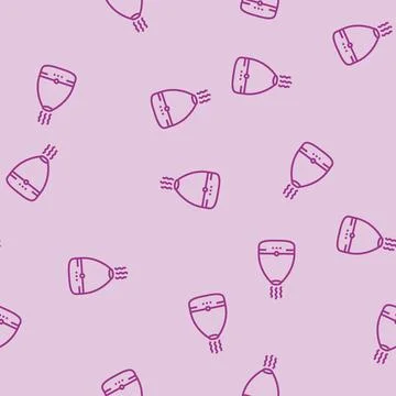 Essential oil diffuser bedroom interior line seamless pattern Stock Illustration