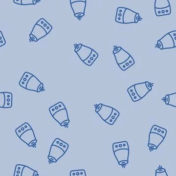 Essential oil diffuser bedroom interior line vector seamless pattern Stock Illustration