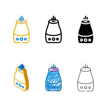 Essential oil diffuser bedroom interior color forms icon vector イラスト素材