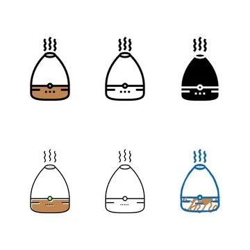 Essential oil diffuser bedroom interior color icon vector designs Stock Illustration