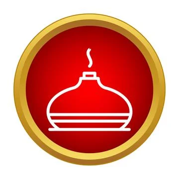 Essential oil diffuser generating aroma steam flat icon 스톡 일러스트