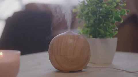 Essential Oil Diffuser Inside a House During the Day Stock Footage 208802093