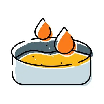 Essential oil drops falling into aromatic spa bath Stock Illustration
