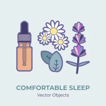 Essential oil extract bottle vector isolated. Lavender, chamomile, peppermint Stock Illustration