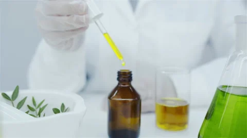 Essential oil from herbs. Stock Footage 148723425