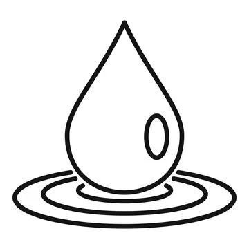 Essential oils big drop icon, outline style Stock Illustration