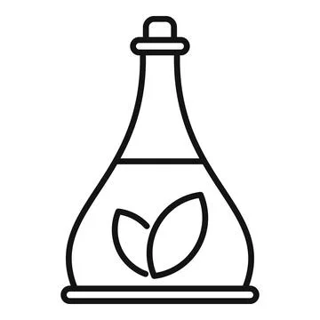 Essential oils eco flask icon, outline style Stock Illustration