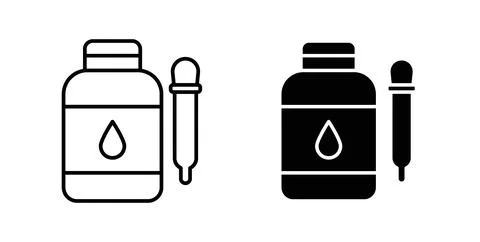 Essential oils icon collection in black, Line icons, flat symbols Stock Illustration