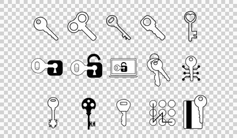 Essential outline icons: monochrome vector pack Illustrazione stock