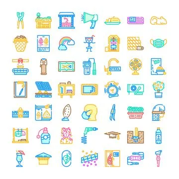 Essential outlined icons collection representing various concepts 스톡 일러스트