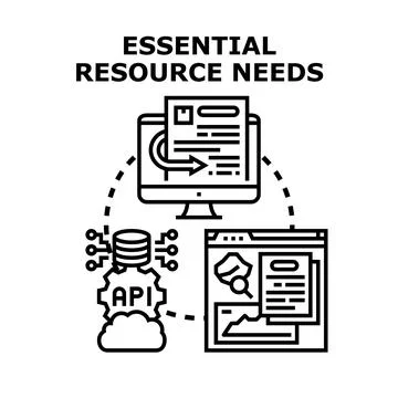 Essential resource needs for digital information management Stock Illustration