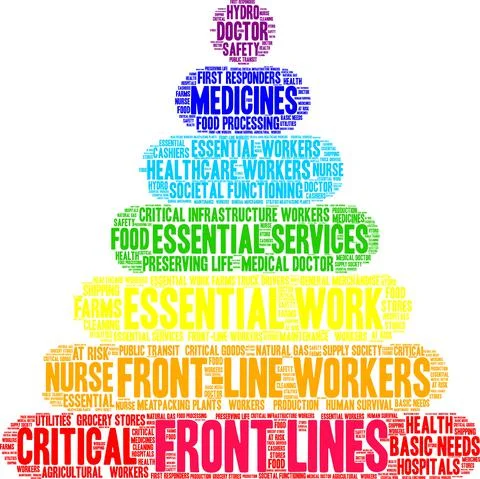 Essential Services Word Cloud Ilustração Stock