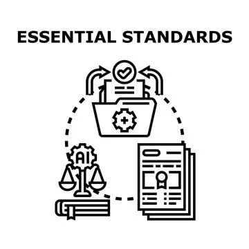 Essential standards establishing quality management and compliance Stock Illustration