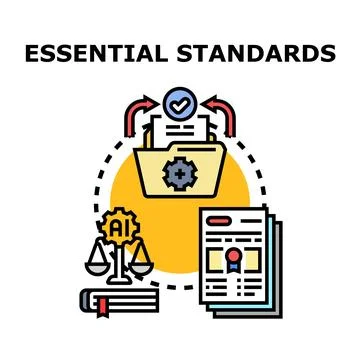 Essential standards establishing quality management and compliance Stock Illustration