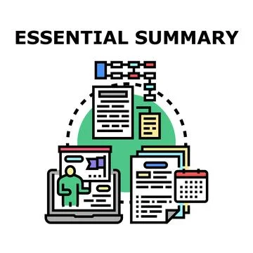 Essential summary of information and data analysis Stock Illustration