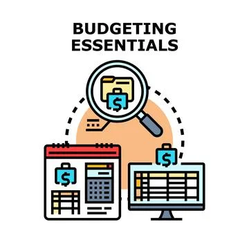 Essential tools for financial budgeting and planning Stock Illustration