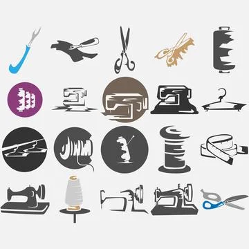 Essential Tools For Sewing Projects Illustrazione stock
