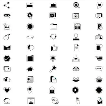 Essential Vector Icons Set for Modern Web and Mobile Applications Stock Illustration