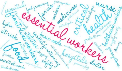 Essential Workers Word Cloud Stock-Illustration