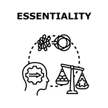 Essentiality concept prioritizing important tasks and solutions Illustrazione stock