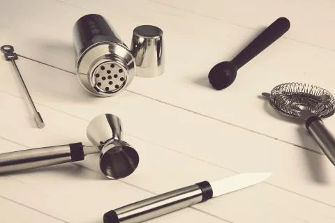 Essentials barman tools Stock Photos