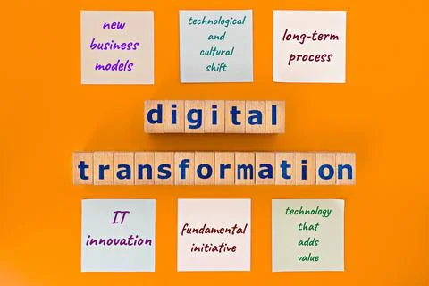 The essentials of digital transformation model Stock Photos