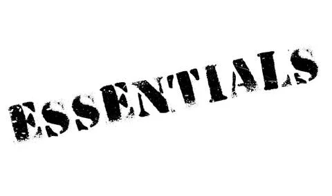 Essentials rubber stamp Stock Illustration