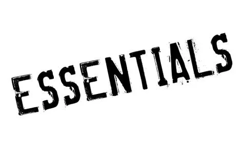 Essentials rubber stamp Stock Illustration