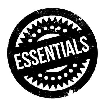 Essentials rubber stamp Stock Illustration