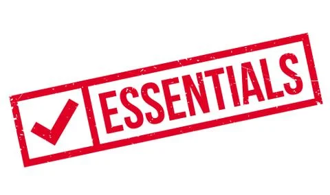 Essentials rubber stamp Stock Illustration